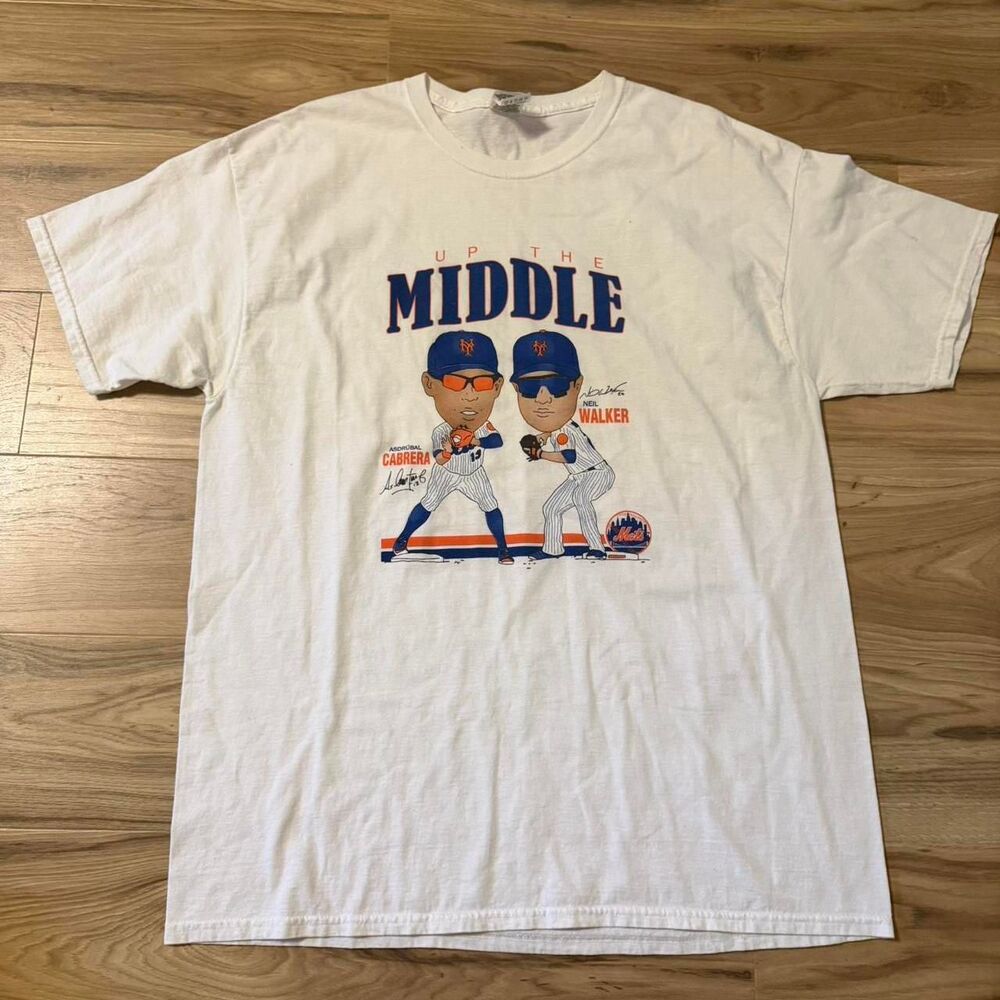 New York Mets Middle infield Baseball Graphic Tee Summer Size Xl